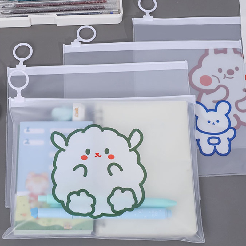 Túi Đựng Tài Liệu Bằng PVC Trong Suốt Chống Thấm Nước Họa Tiết Hoạt Hình Dễ Thương