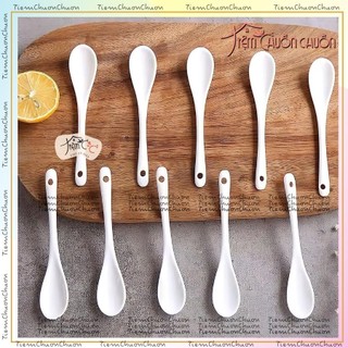 Thìa sứ Trắng Trơn Sang Trọng - tiemchuonchuon tiệm chuồn chuồn - thìa gốm bát tràng