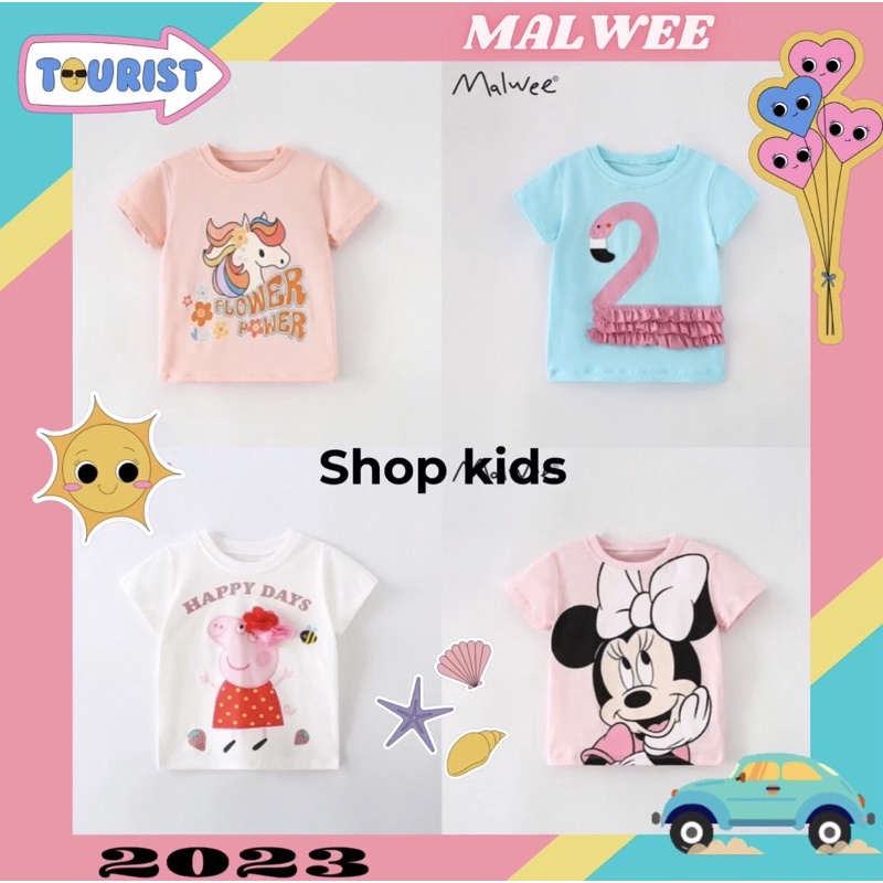 Áo Malwee thun cotton bé gái chất đẹp