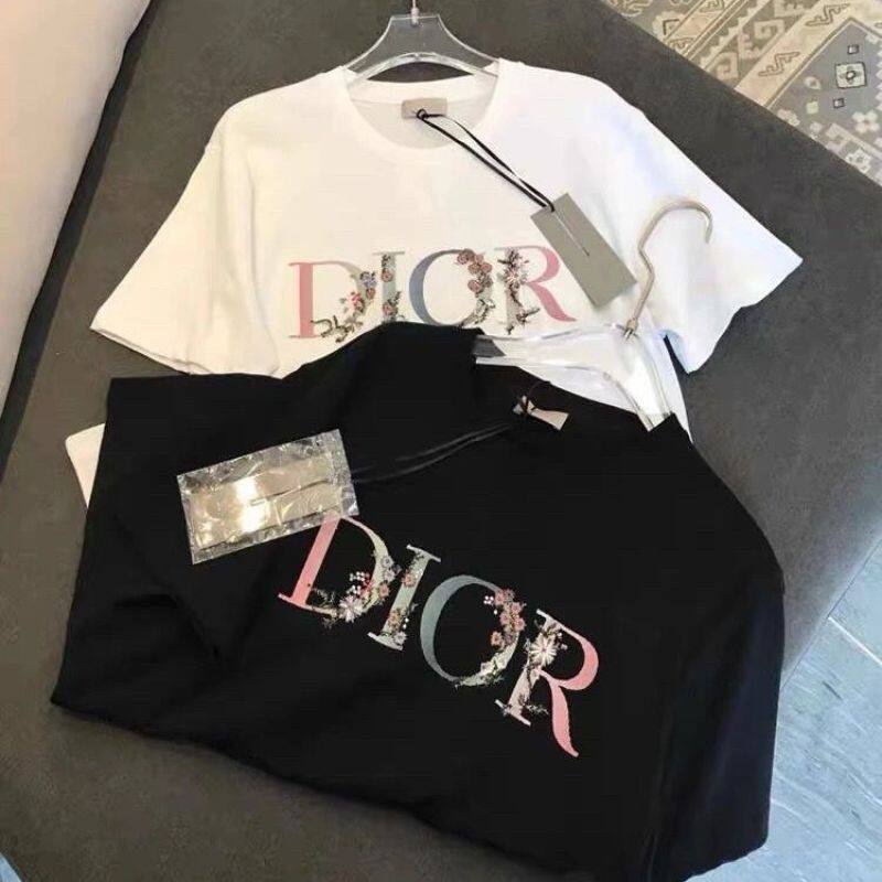 Áo Thun Cotton In Chữ Dior Thời Trang Cho Cặp Đôi