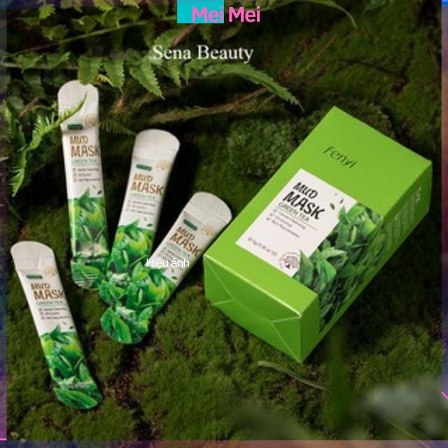 Hộp 20 Gói Mặt Nạ Bùn Kiềm Dầu Trà Xanh Fenyi Green Tea Mud Mask Sena Beauty