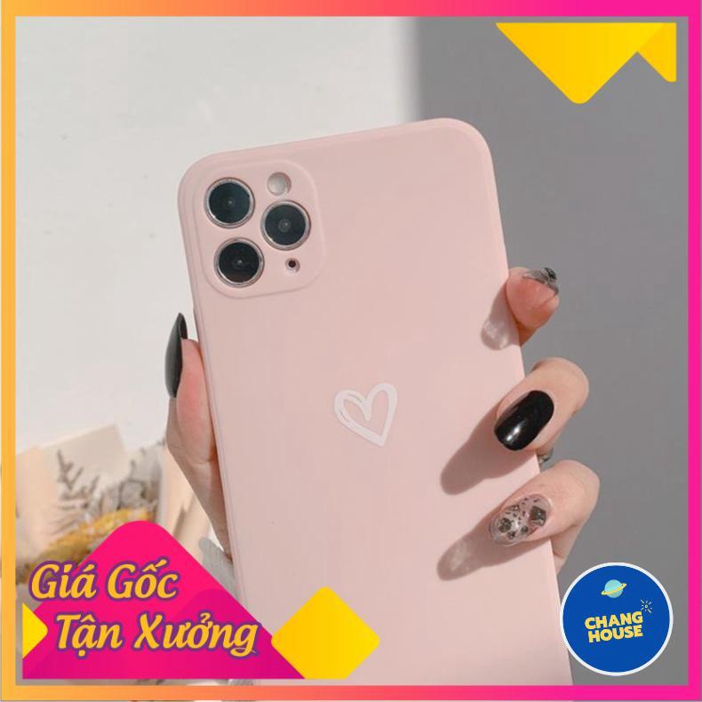 Ốp Lưng Silicon Màu Bảo Vệ Camera Heart