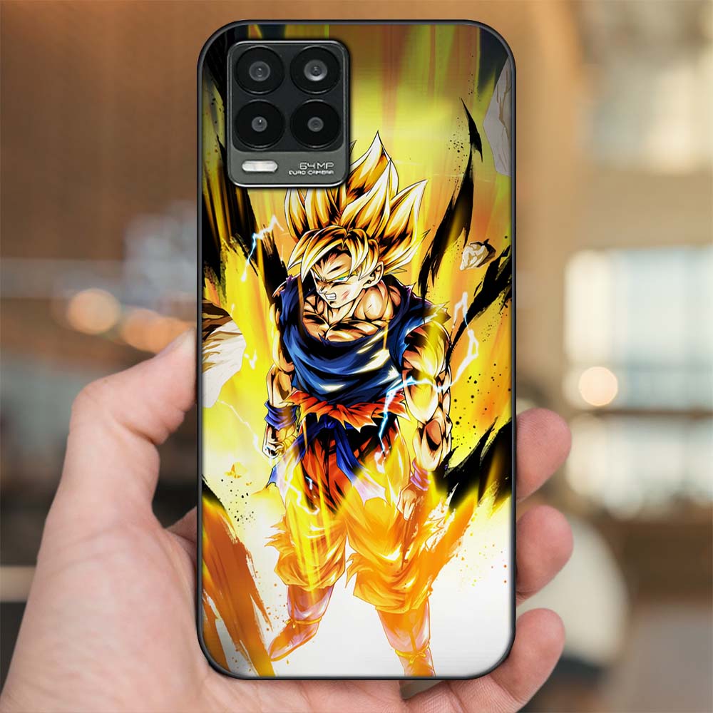Ốp lưng Realme 8, 8 Pro viền đen in hình Son Goku Dragon Ball Super Saiyan
