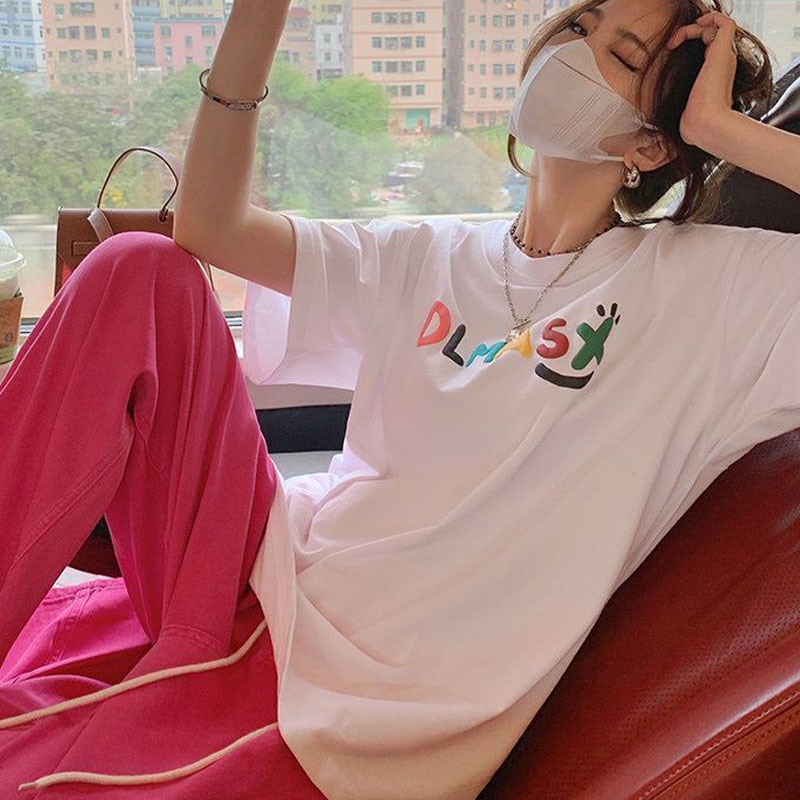 Áo Thun Tay Ngắn In Họa Tiết Thời Trang Hàn Quốc Cho Nữ