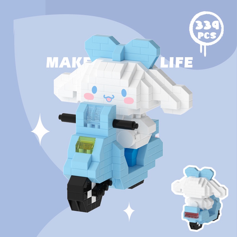 SANRIO Đồ Chơi Lắp Ráp Khối Hình Cinnamoroll / Kuromi Kawaii Dễ Thương Cho Trẻ Em