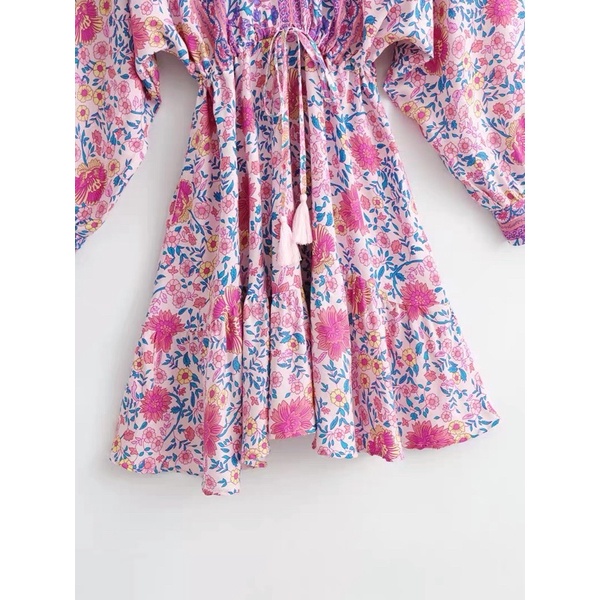 Đầm thổ cẩm hoa hàng  TQ