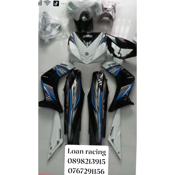 DÀN ÁO, VỎ NHỰA EXCITER 2010 17 MÓN LUÔN TEM MÀU TRẮNG ĐEN HÀNG ZIN CHÍNH HÃNG YAMAHA