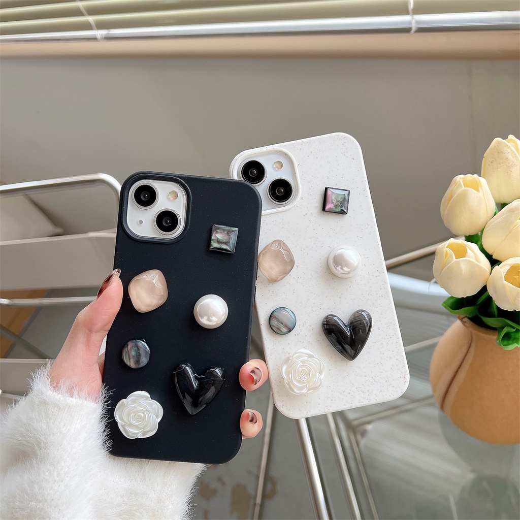 Ốp Điện Thoại TPU Silicon Mềm Chống Sốc Chống Rơi Đính Đá 3D Đơn Giản Sáng Tạo Cho iPhone 14 13 12 11 Pro Max 14 Plus