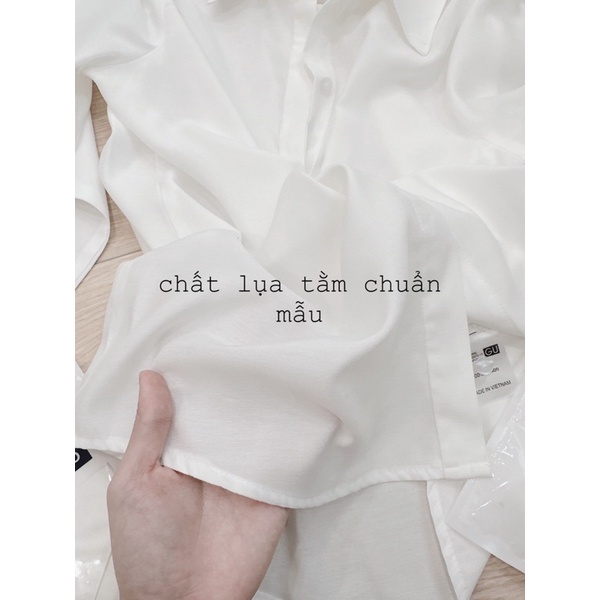 Áo sơ mi dài tay lụa MPB hot hit vạt giấu cúc chất dày đủ size huyen hip | BigBuy360 - bigbuy360.vn