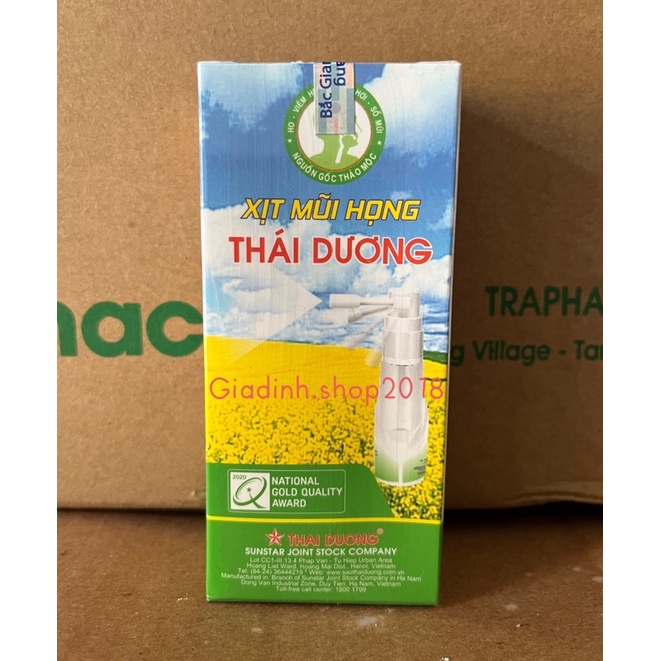 Xịt Mũi Họng Thái Dương 20ml - Giúp làm sạch vi khuẩn, virus, vi nấm gây bệnh đường hô hấp, giúp hơi thở thơm mát