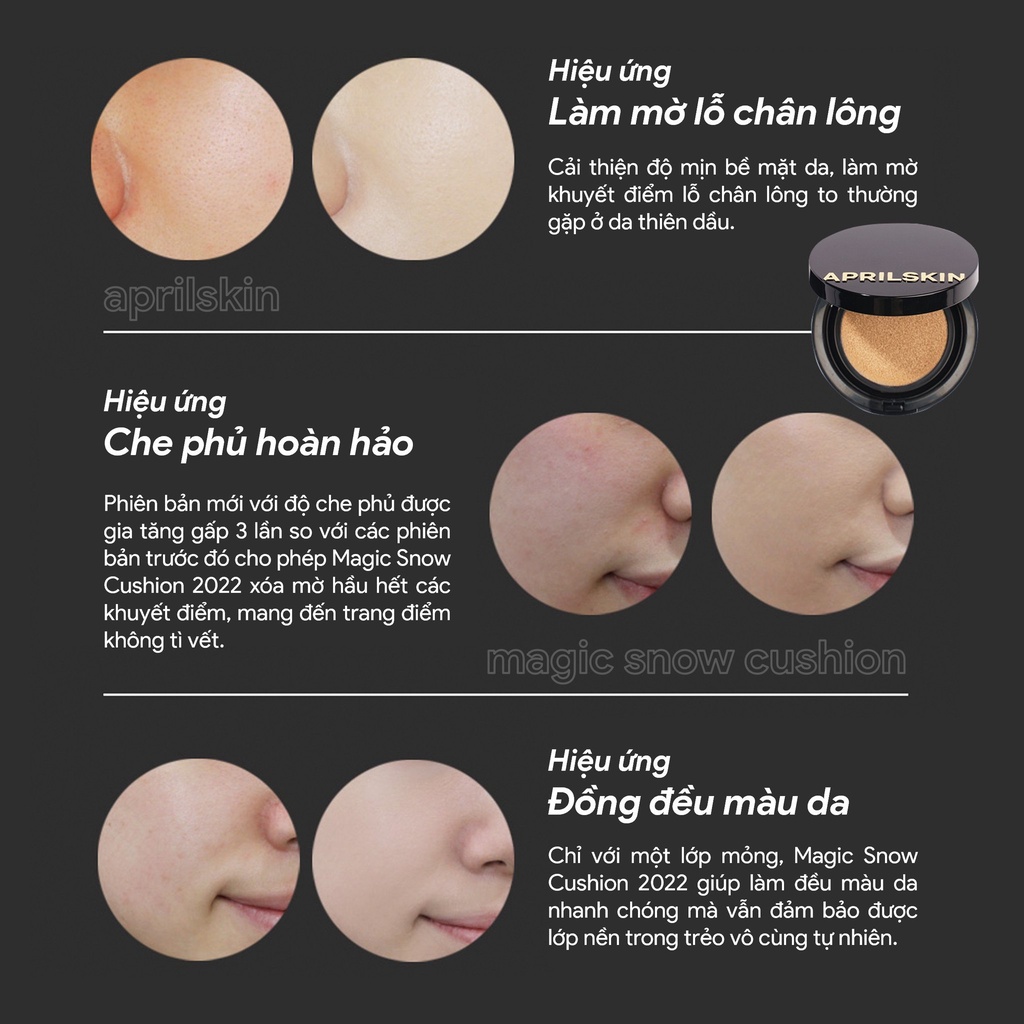 Phấn nước April Skin Black Magic Snow - COCOSHOP