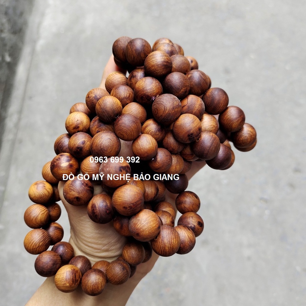 vòng tay gỗ ngọc am thơm 16ly (gỗ gốc già thơm)