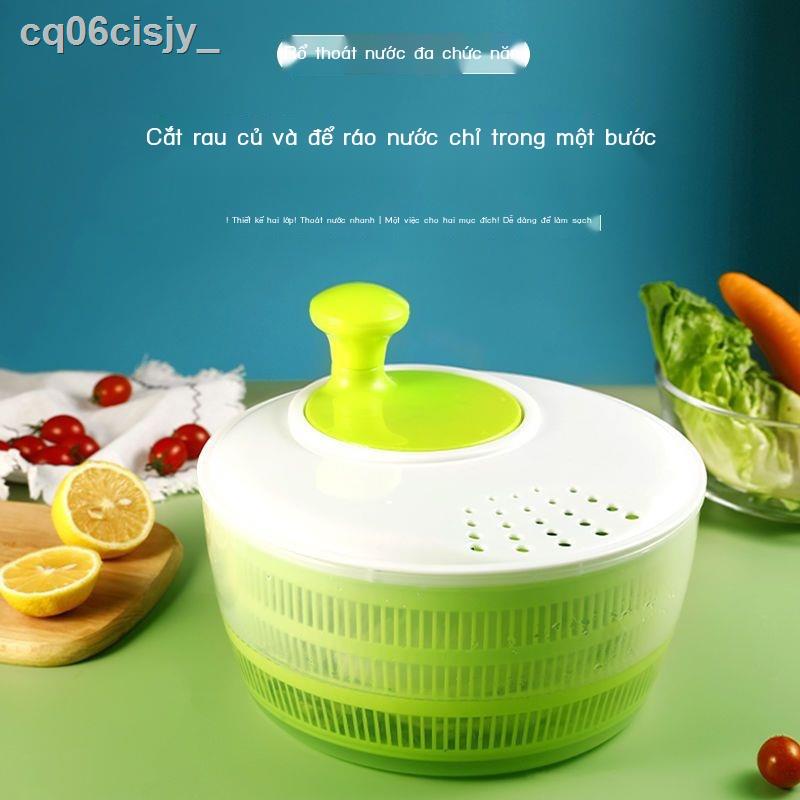 ஐ☫▦Máy khử nước rau quả hộ gia đình máy sấy salad đa chức năng lọc nước thiết bị thoát nước giỏ rửa rau cắt