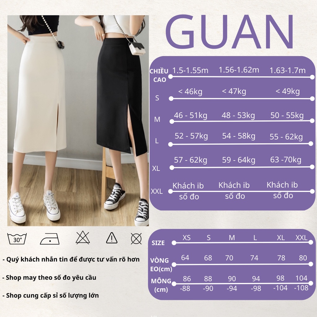 Chân Váy Công Sở Chữ A Dài Xẻ Trước, Chân Váy Đen Dài