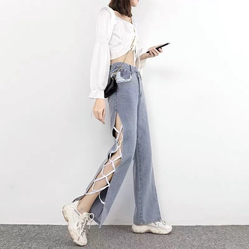Quần Jean Lưng Cao Form Rộng Kiểu Dáng Sexy