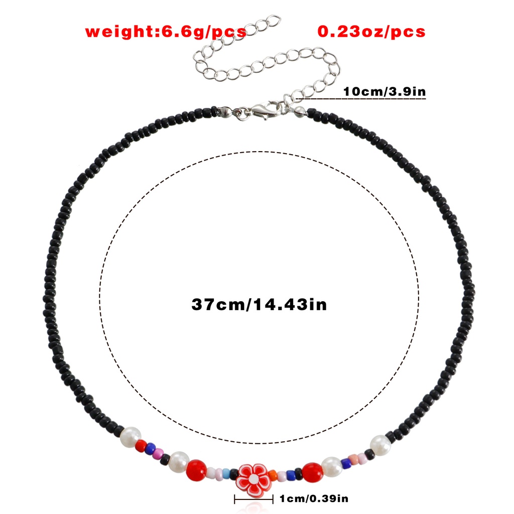 Vòng Cổ Hạt Đất Sét Polymer Màu Sắc Tương Phản Phong Cách Bohemian Dành Cho Nữ