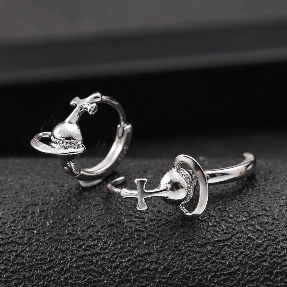 Bông Tai Hình Chữ Thập / Hành Tinh Màu Sắc Cổ Điển Phong Cách Hàn Quốc Thời Trang Cho Nữ