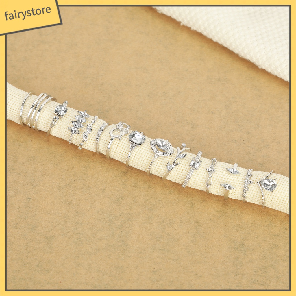 Bộ 15 Nhẫn Đính Đá Phong Cách Bohemian Dành Cho Nữ / 15 Món