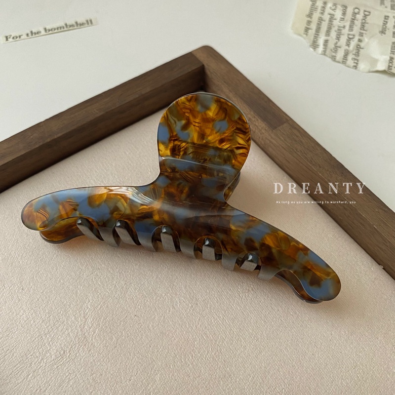 Kẹp Tóc Cá Mập Màu Cà Phê Acetate Phong Cách Hình Học Cao Cấp Cá Tính Phong Cách Mới