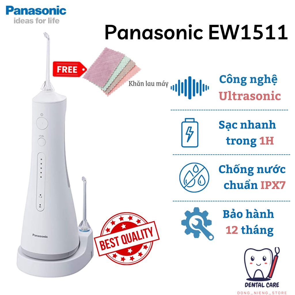 [ Đổi mới trong 6 tháng] Máy Tăm Nước Cầm Tay Panasonic Công Nghệ Siêu Âm EW1511 bản Trung, tặng kèm túi đựng Panasonic