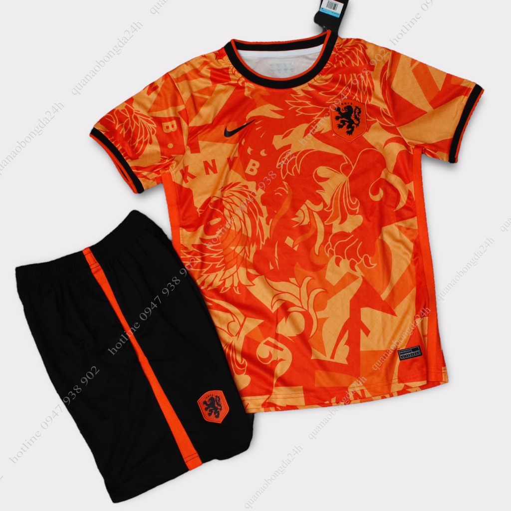Bộ quần áo đá banh ĐT Hà Lan màu cam mùa 2022/2023_ Hàng cao cấp Thailand