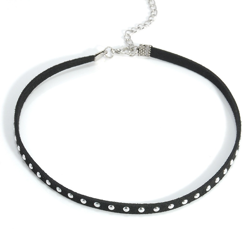 Choker đen đính châu cá tính - D371C + D306 + D315