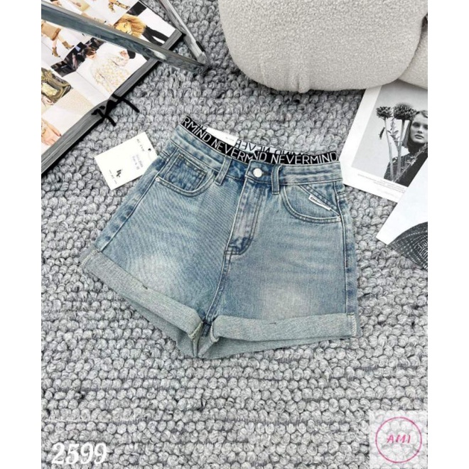 Quần sooc jeans viền chữ hàng QCL1