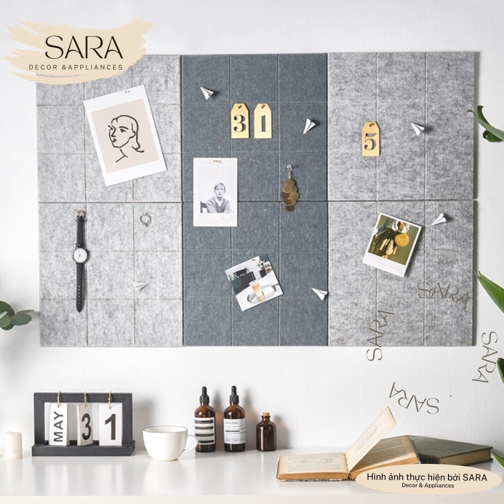 Bảng ghim vải nỉ trang trí dán tường nhiều màu