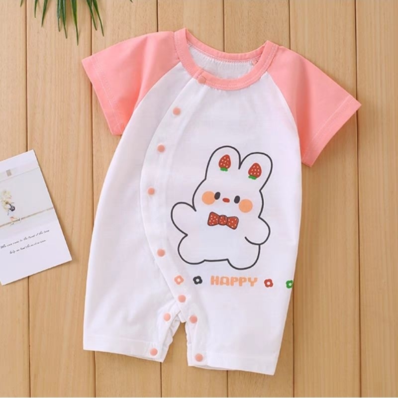 Quần áo sơ sinh bodysuit liền thân body đùi cộc tay mùa hè cho bé trai bé gái bé sơ sinh vải cotton mềm mịn SLH40