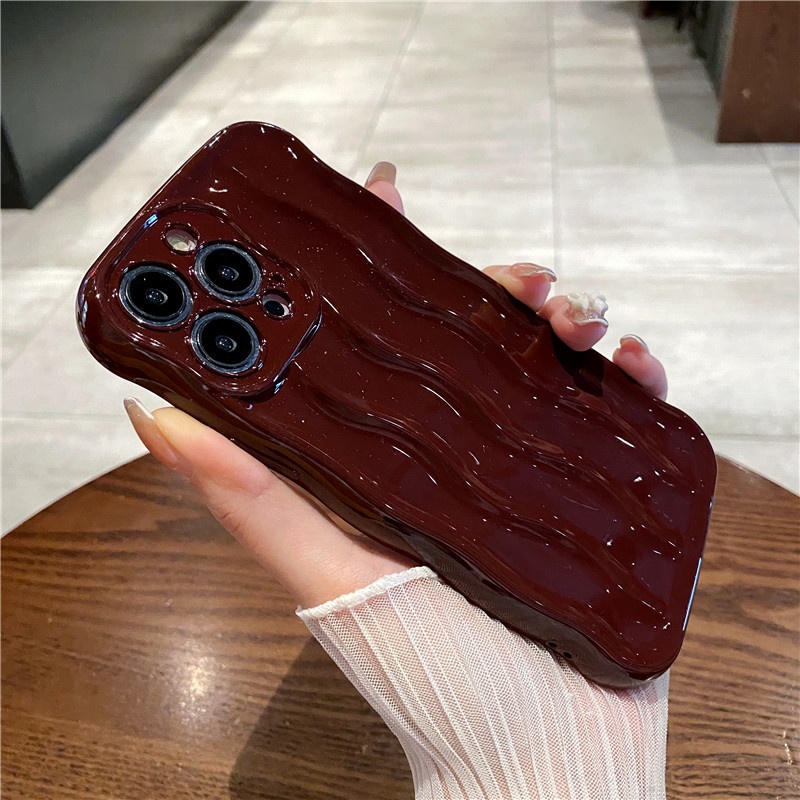 Ốp Điện Thoại iPhone 14 13 12 11 Pro max 14 plus case ốp lưng điện thoại i phone 14 13 12 11 promax Chống Sốc Bảo Vệ camera Kiểu Gợn Sóng Sang Trọng Sáng Tạo Cho iP 11 12 13 14 Pro max 14plus