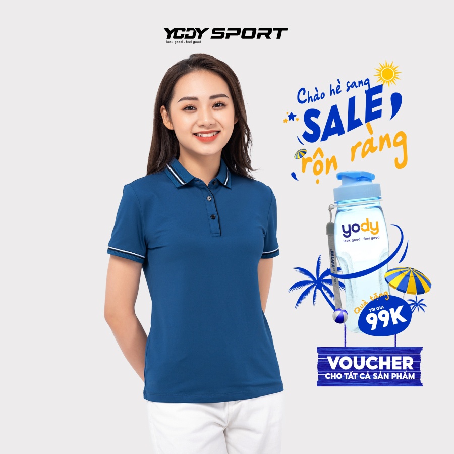 Áo thun polo nữ YODY thun chất liệu Coolmax ngắn tay có cổ thông thoáng hút ẩm tốt siêu nhẹ APN3724