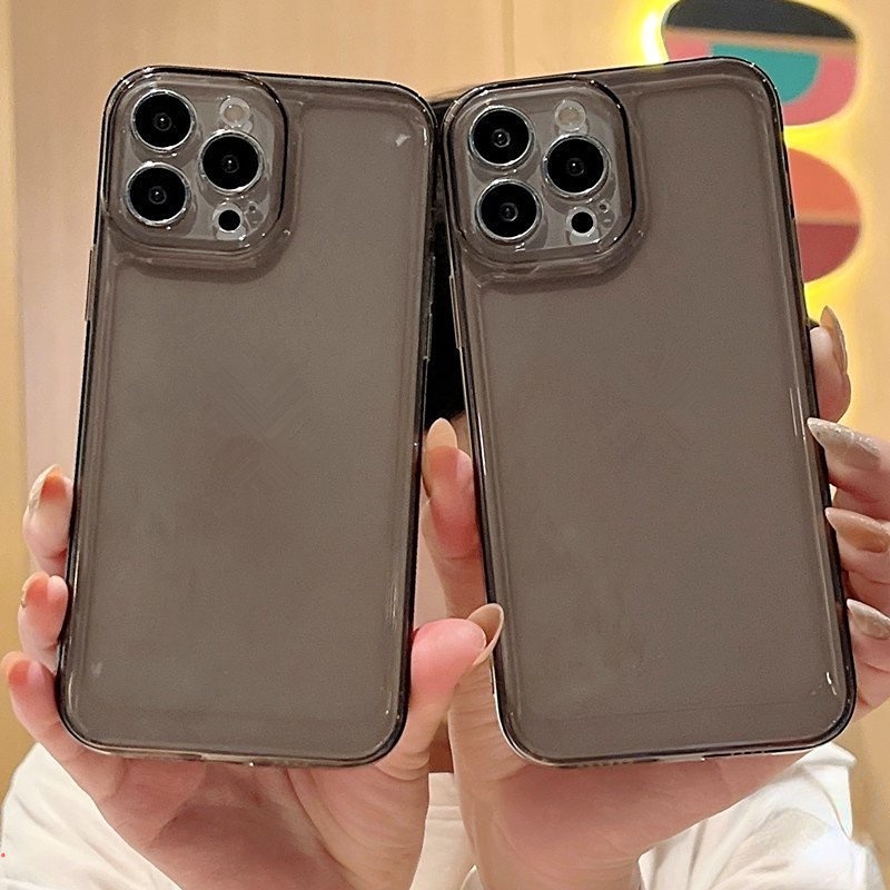 Ốp Điện Thoại Trong Suốt Có Nút Kim Loại Bảo Vệ Camera Cho IPhone 14 Pro Max 13 Pro Max 12 11 7 Plus 8 Plus 11 Pro Max Xr Xs Max