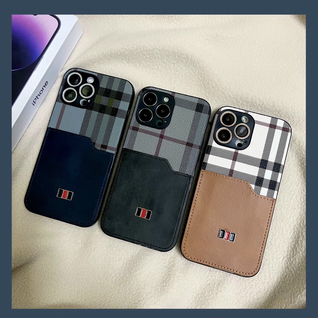 Ốp lưng iPhone, lưng da kèm ví hàng hiệu sang chảnh BBR cho iPhone X Xs Max 11 12 13 14 Pro Max