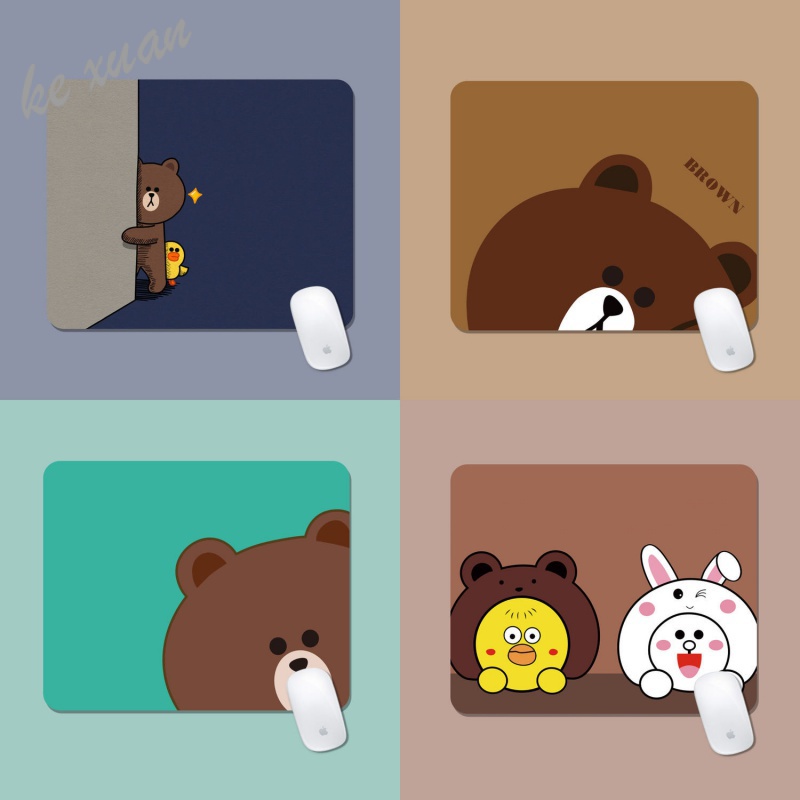 Tấm Lót Chuột Và Bàn Phím Máy Tính In Hình Gấu Nâu Dễ Thương