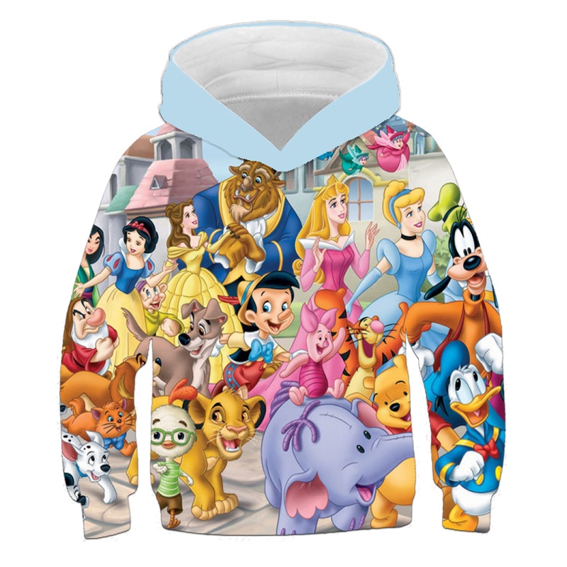 Áo hoodie Thể Thao In Hình Nhân Vật Hoạt Hình Disney Thời Trang 2023 Dành Cho Trẻ Em