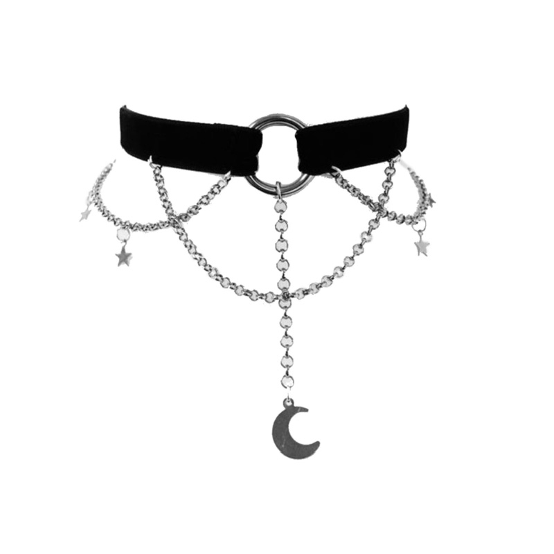 Vòng cổ Hợp Kim Hình Mặt Trăng Và Ngôi Sao Thời Trang Cho Tuổi Teen