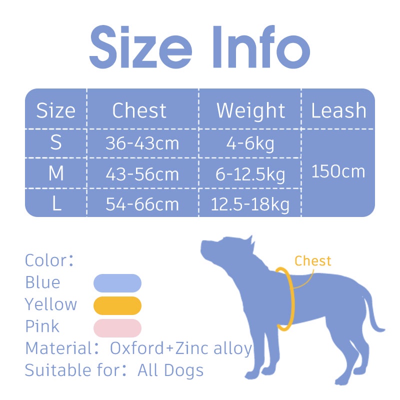 HamshMoc Dây Dắt Thú Cưng Đi Dạo Thiết Kế Thoáng Khí Thoải Mái Có Tay Cầm Điều Chỉnh Được2