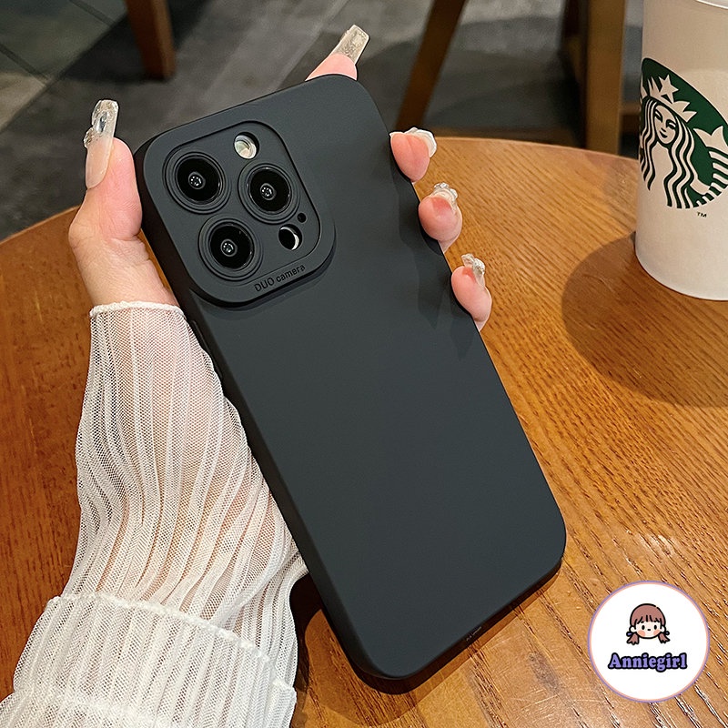 Ốp Điện Thoại TPU Mềm Nhám Màu Đen Chống Sốc Cho IPhone 14 13 12 11 Pro Max 14 Pro Max
