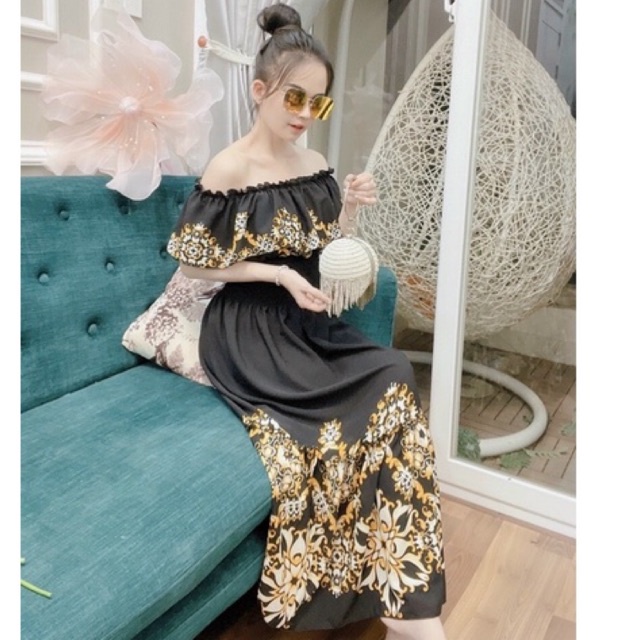 Đầm 2 kiểu họa tiết