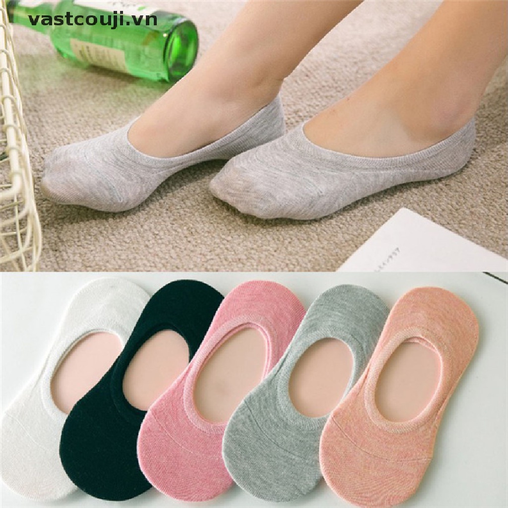 Bộ 5 Đôi Vớ Cotton Mềm Mại Màu Sắc Ngẫu Nhiên Thời Trang Cho Nữ