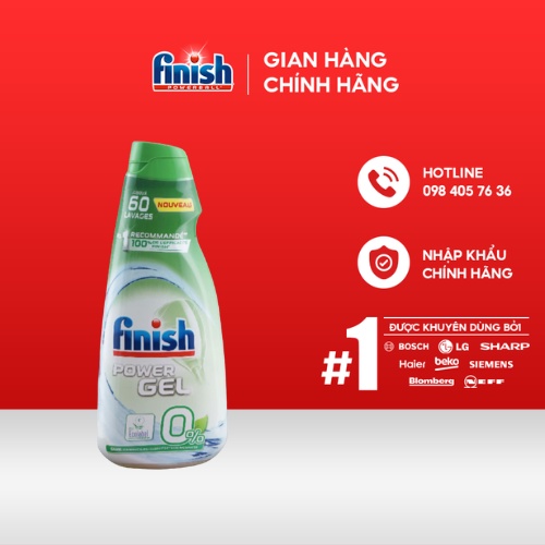 GEL rửa bát FINISH ECO 0% 900ML loại bỏ dầu mỡ, thực phẩm bám dính trên bát đĩa hiệu quả nhất.