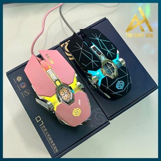 Chuột Máy Tính Gaming Có Dây Led RGB K-SNAKE Q7 Màu Hồng Dễ Thương - Chuột Vi Tính Chơi Game Thiết Kế Cực Đẹp