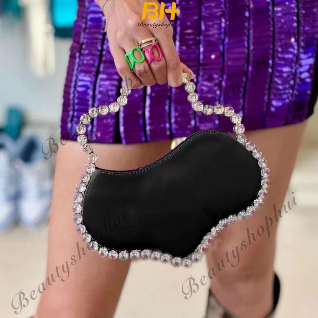 Ví Cầm Tay Đính Kim Cương Giả Thiết Kế Mới Cao Cấp Thời Trang