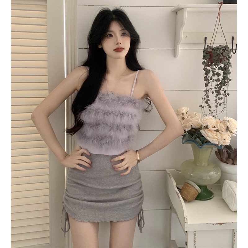 Áo Dệt Kim Hai Dây Dáng Ôm Thời Trang Mùa Hè Quyến Rũ Cho Nữ