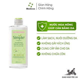 Nước Hoa Hồng Cân Bằng Da Dịu Nhẹ Simple Kind To Skin Soothing Facial Toner 200ml