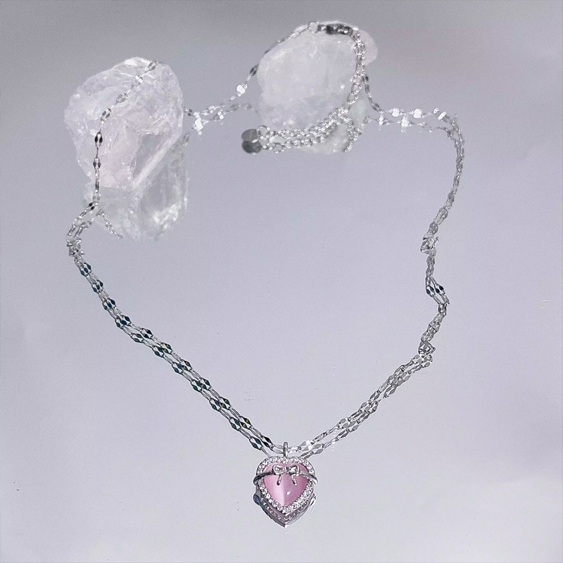 Dây Chuyền Mặt Nơ Hồng Sang Trọng Thời Trang Cho Nữ