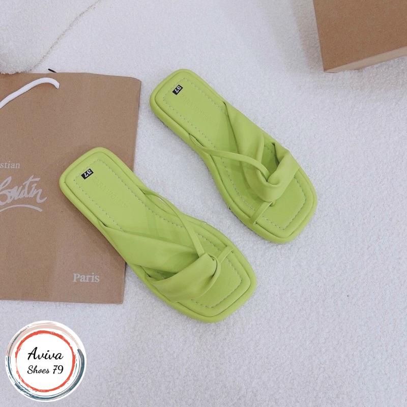 Dép bánh mì xốp bọc kẹp quai chéo xoán siêu xinh hót 2023