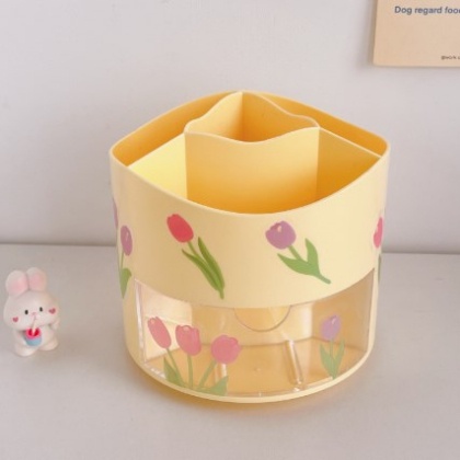 Rotating pen container desktop stationery storage box