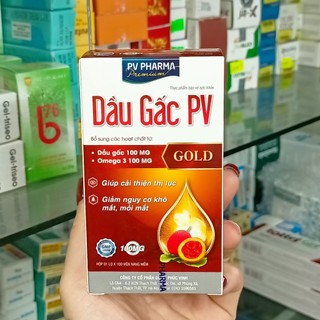 Viên dầu gấc PV giúp sáng mắt, giảm các triệu chứng khô mắt, mờ mắt, quáng gà, làm đẹp dav sáng da. lọ 100 viên