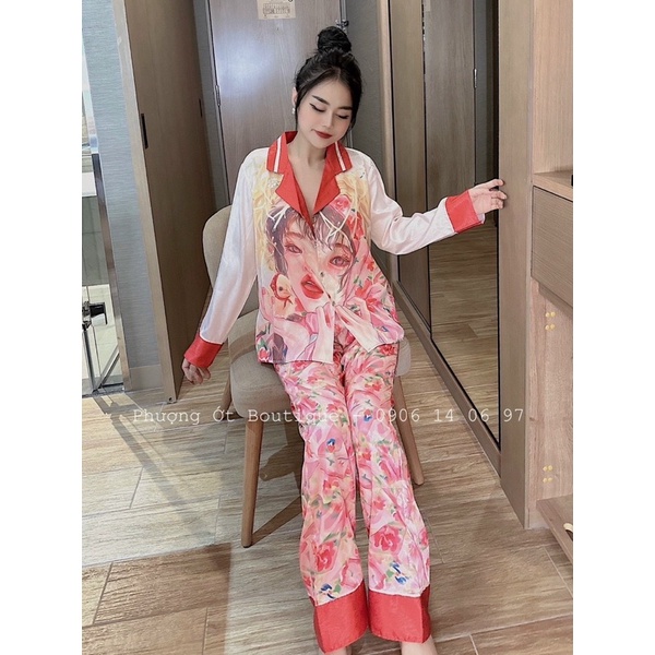 sét đồ ngủ lụa xước hàng thiết kế cao cấp